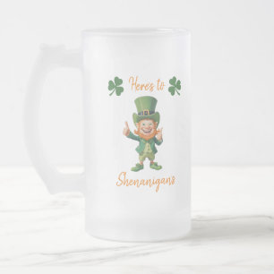 St. Patrick's Day-Leprechaun- Mattglas Bierglas