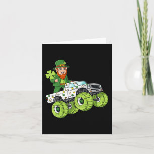 St Patricks Day Leprechaun Monster Truck Lucky Boy Karte