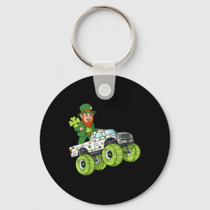 St Patricks Day Leprechaun Monster Truck Lucky Boy Schlüsselanhänger