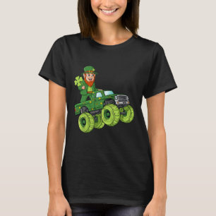 St Patricks Day Leprechaun Monster Truck Lucky Boy T-Shirt