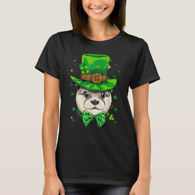 St Patrick's Day Leprechaun Otter Shamrock Otter I T-Shirt (Vorderseite)