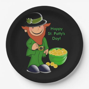 St. Patrick's Day, Leprechaun Paper Tellers 9" Pappteller