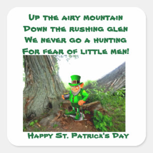 ST. PATRICK'S DAY LEPRECHAUN POEM-Aufkleber Quadratischer Aufkleber