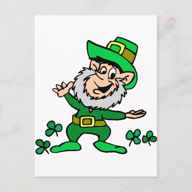 St. Patricks Day Leprechaun Postkarte (Vorderseite)