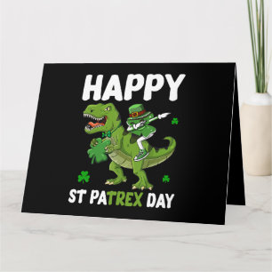 St Patricks Day Leprechaun Riding Dinosaur Geschen Karte