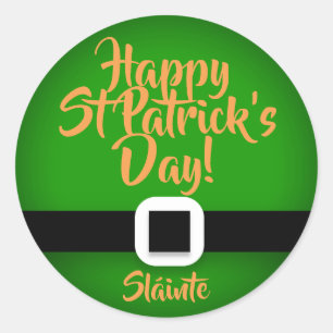 St Patrick's Day Leprechaun Runder Aufkleber