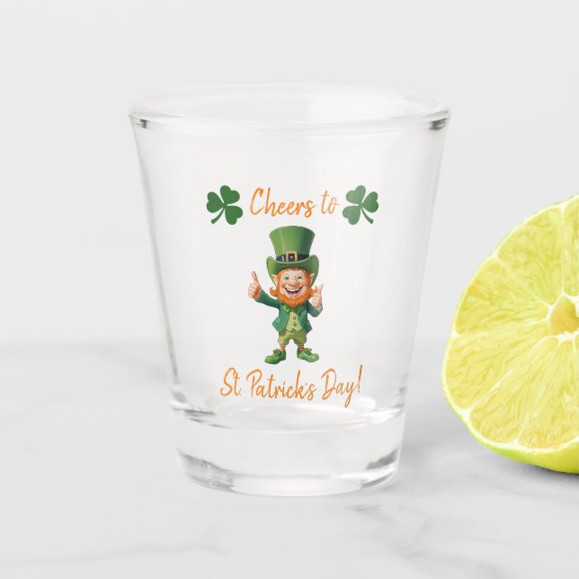 St. Patrick's Day-Leprechaun- Schnapsglas (Vorderseite)