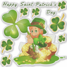 St. Patrick's Day Leprechaun Transparente Aufklebe Aufkleber