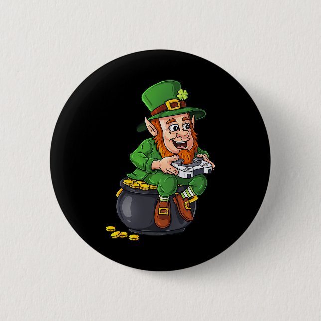 St Patricks Day Leprechaun Video Game Controller B Button (Vorderseite)