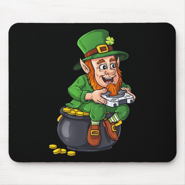 St Patricks Day Leprechaun Video Game Controller B Mousepad (Vorne)