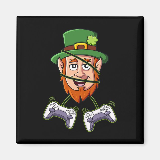 St Patricks Day Leprechaun Video Game Controller Magnet (Vorne)