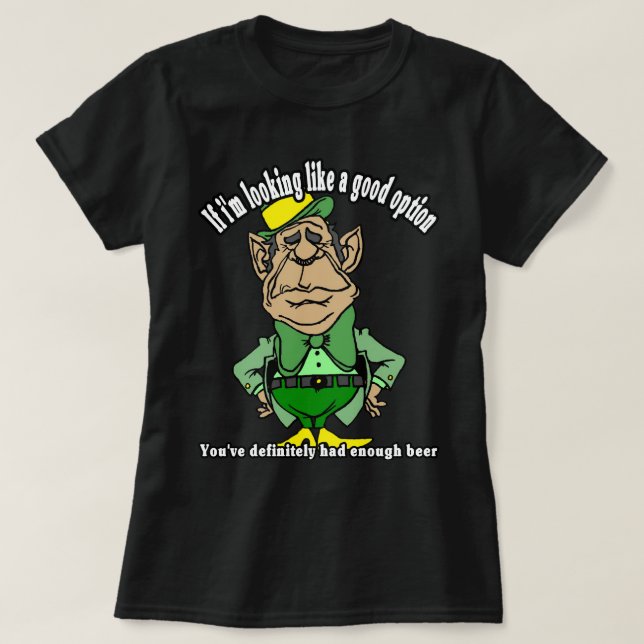 St. Patrick's Day Leprechaun Weighing Options T-Shirt (Design vorne)