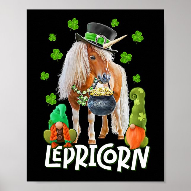 St Patricks Day LEPRICORN Einhorn Horse Lover Sha Poster (Vorne)