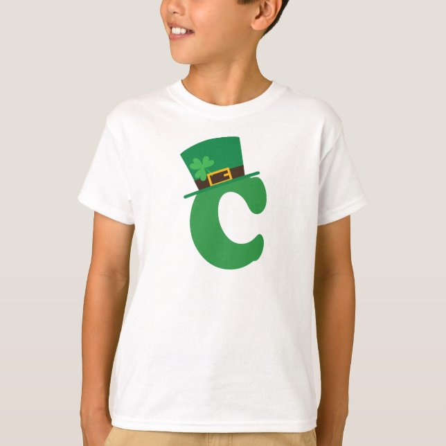 St Patricks Day Letter C Alphabet T-Shirt (Vorderseite)
