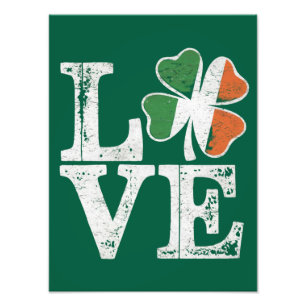 St Patricks Day Liebe Glücklicher Irischer Kleebla Fotodruck