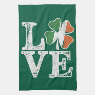 St Patricks Day Liebe Glücklicher Irischer Kleebla Geschirrtuch