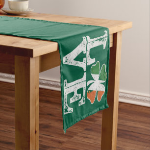 St Patricks Day Liebe Glücklicher Irischer Kleebla Kurzer Tischläufer