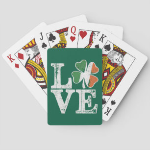 St Patricks Day Liebe Glücklicher Irischer Kleebla Spielkarten