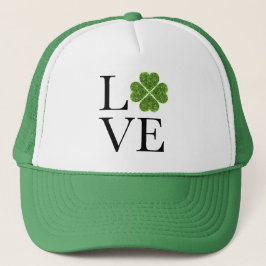 St. Patrick's Day Liebe Green Glitzer Kleeblatt Truckerkappe