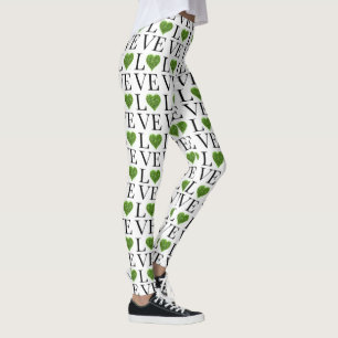 St. Patrick's Day LIEBE Grün glitzerndes Herz Leggings
