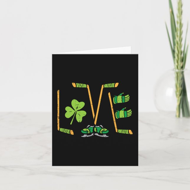 St Patricks Day Liebe Ice Hockey Saint Paddys Men  Karte (Vorderseite)