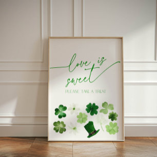 St. Patricks Day Liebe ist süß Nimm ein Leckerli-B Sockelschild