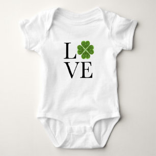 St. Patrick's Day LIEBE Kleeblatt für grünen G Baby Strampler