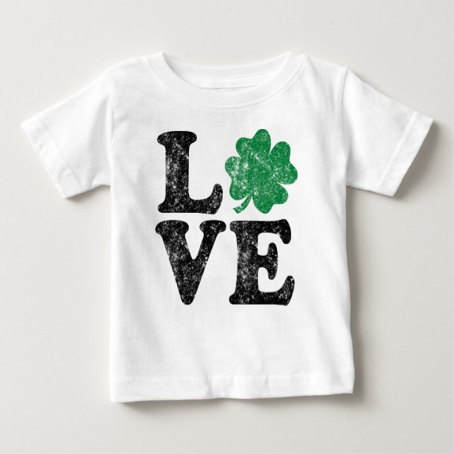 St Patrick's Day LIEBE Kleeblatt Irish Baby T-shirt (Vorderseite)