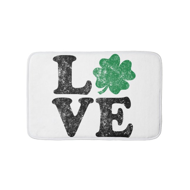 St Patrick's Day LIEBE Kleeblatt Irish Badematte (Vorderseite)