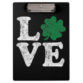 St Patrick's Day LIEBE Kleeblatt Irish Klemmbrett
