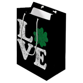St Patrick's Day LIEBE Kleeblatt Irish Mittlere Geschenktüte