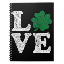 St Patrick's Day LIEBE Kleeblatt Irish Notizblock
