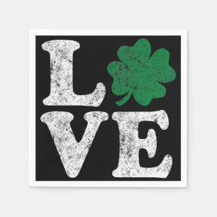St Patrick's Day LIEBE Kleeblatt Irish Serviette