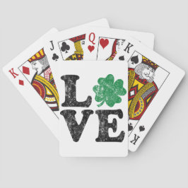 St Patrick's Day LIEBE Kleeblatt Irish Spielkarten
