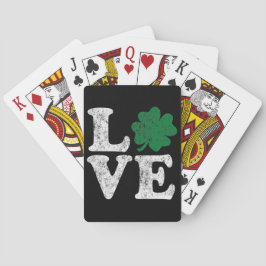 St Patrick's Day LIEBE Kleeblatt Irish Spielkarten