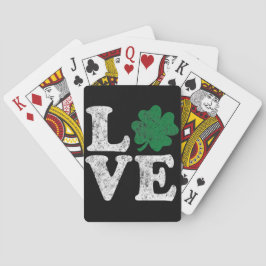 St Patrick's Day LIEBE Kleeblatt Irish Spielkarten
