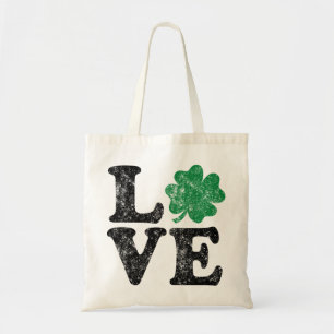 St Patrick's Day LIEBE Kleeblatt Irish Tragetasche