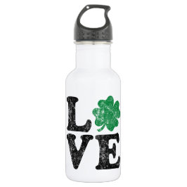 St Patrick's Day LIEBE Kleeblatt Irish Trinkflasche
