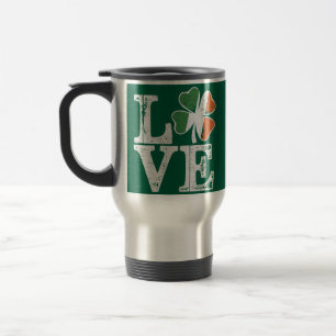 St Patricks Day Liebe Lucky Irish Kleeblatt Green Reisebecher