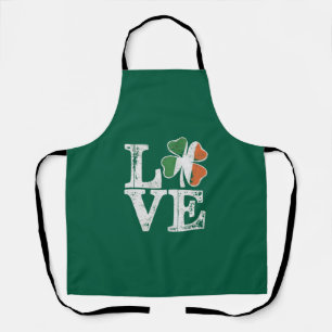 St Patricks Day Liebe Lucky Irish Kleeblatt Green Schürze