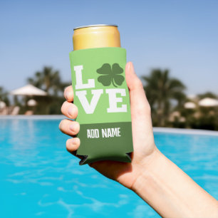 St Patricks Day LIEBE mit Kleeblatt Selters Dosenkühler