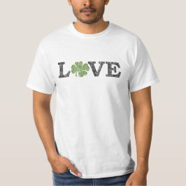 St Patricks Day LIEBE mit Kleeblatt T-Shirt