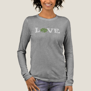 St Patricks Day LIEBE mit Kleeblatt Tri-Blend Shirt