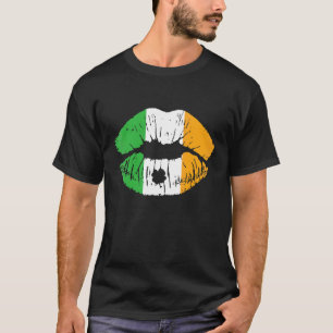 St Patricks Day Lips Irland Flaggen Kleeblatt Men T-Shirt