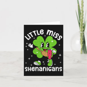 St Patricks Day Little Miss Shenanigans Kleeblatt Karte