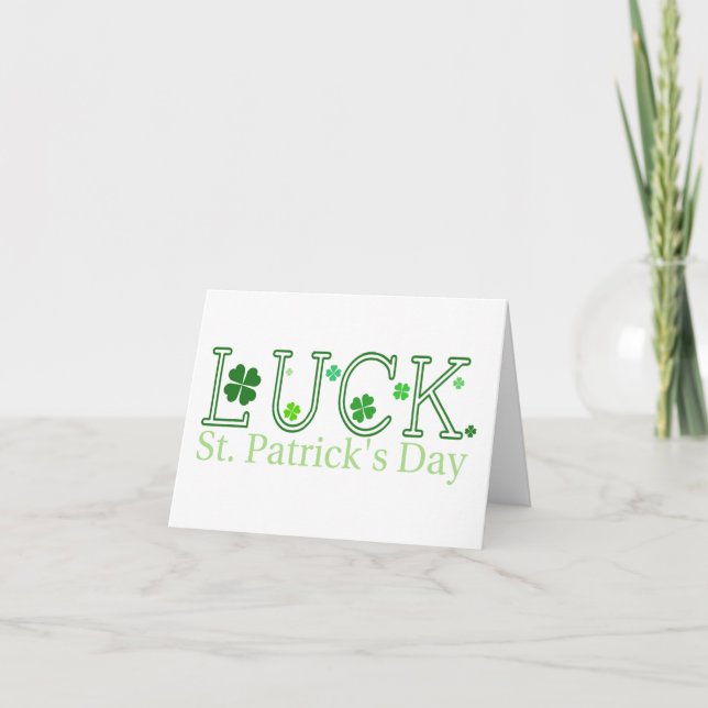 St. Patrick's Day Luck Note Card Karte (Vorderseite)