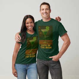 St. Patrick's Day Luck Of The Irish Clover Martini T-Shirt