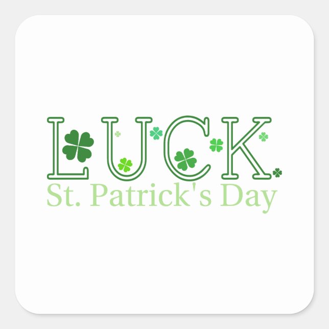 St. Patrick's Day Luck Square Sticker (Vorderseite)