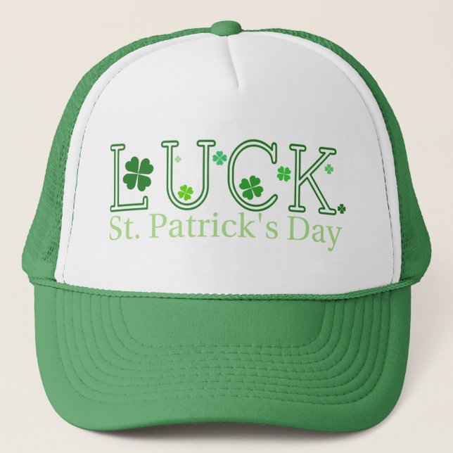 St. Patrick's Day "Luck" Trucker Hat Truckerkappe (Vorderseite)