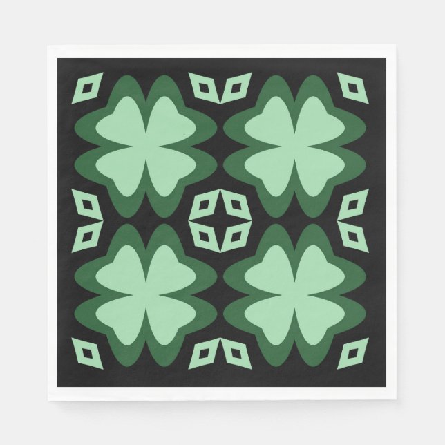 St Patrick's Day Lucky 4-Blatt-Kleber Serviette (Vorderseite)